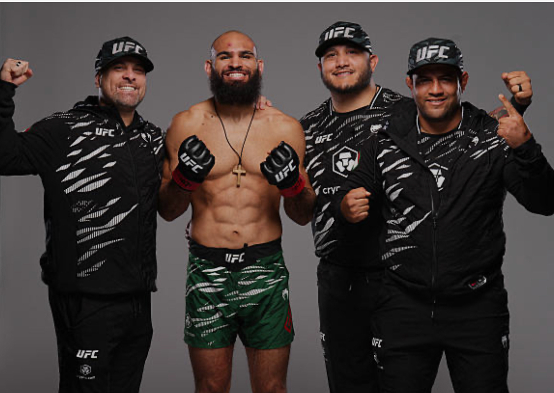 Gabe Green and the Subfighter MMA corner team in fight gear